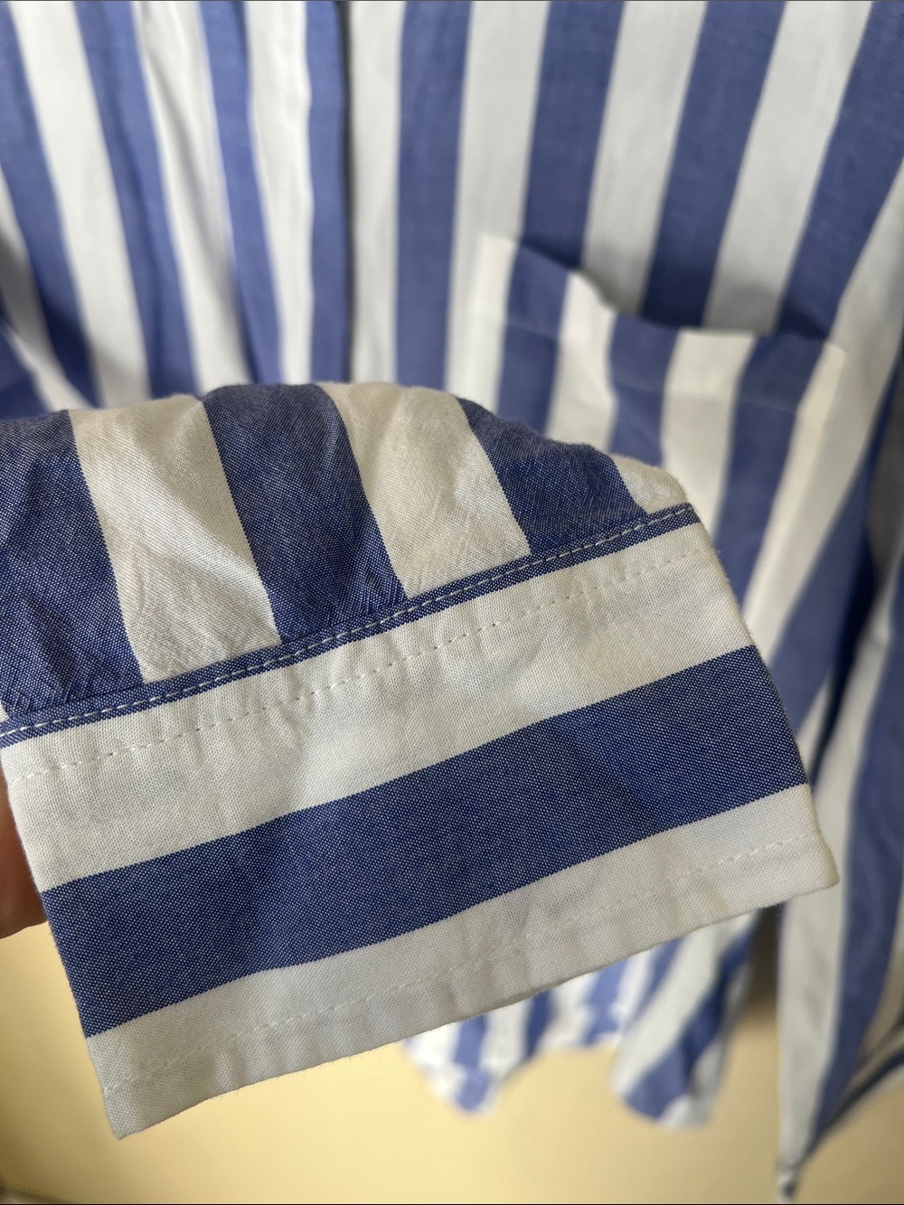 Rails Hayden blue and white thick stripe button down blouse - Picture 5 of 7